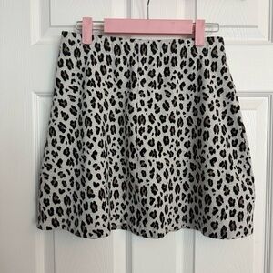 LOFT leopard print stretchy sweater skirt